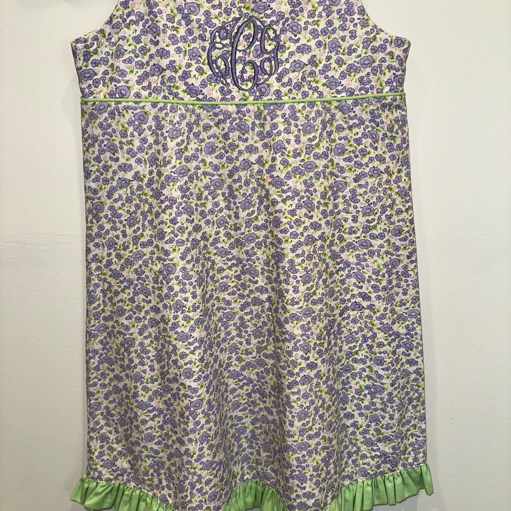 Floral Sleeveless Dress with Green Accents